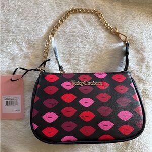 JUICY COUTURE BLACK SEALED WITH A KISS MINI WRISTLET LIPS